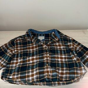 American Eagle Cropped Flannel
